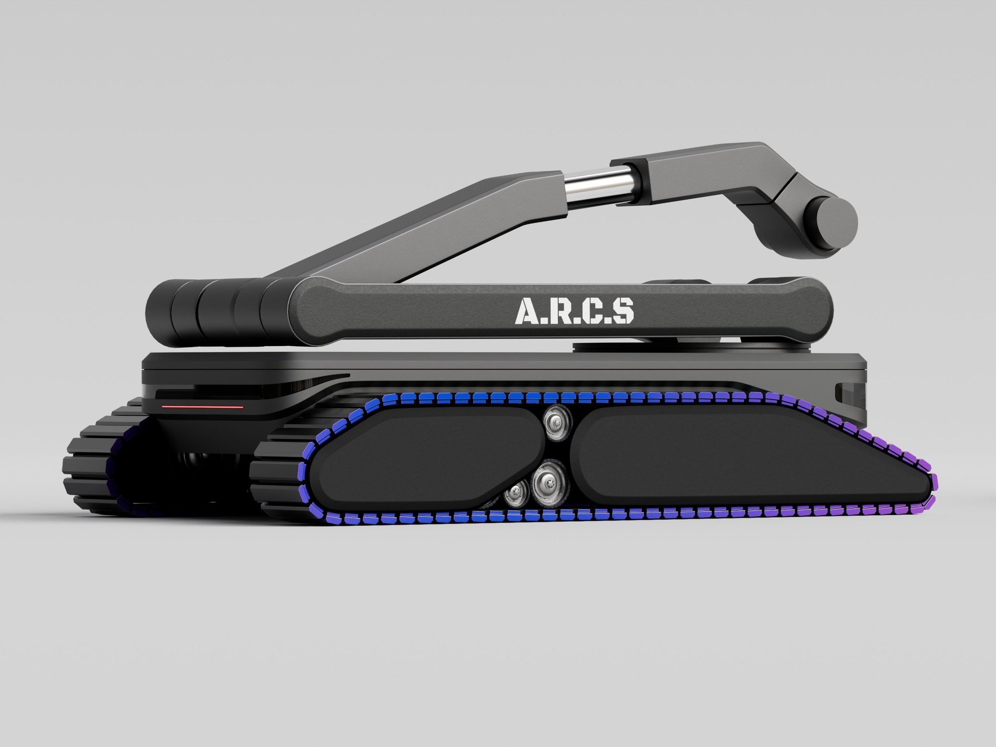 Two A.R.C.S robots seen from the front and the back