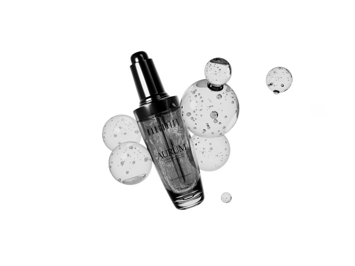 Aurum serum dropper bottle with glass spheres